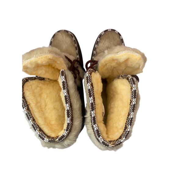 Snowland Apres Ski Sherpa lined women's boots 8 brown and tan - Picture 4 of 9